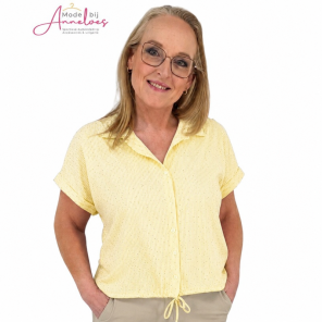 Enjoy Blouse strepen/strass 503621 licht geel Enjoy Blouse strepen/strass 503621 licht geel